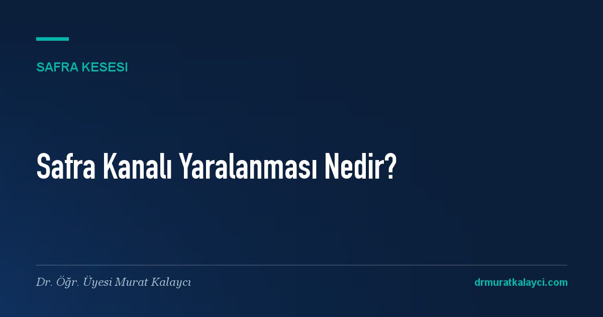 Safra Kanalı Yaralanması: Nedir, Neden Olur?